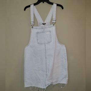 Wild Fable Women’s Light Wash Distressed Overall Mini Denim Dress